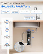 Waterdrop 10UA Under Sink Water Filter System, Reduces PFAS, PFOA/PFOS, Lead, Chlorine, Bad Taste & Odor, Under Counter Water Filter Direct Connect to Kitchen Faucet, NSF/ANSI 42 Certified, 1 Year