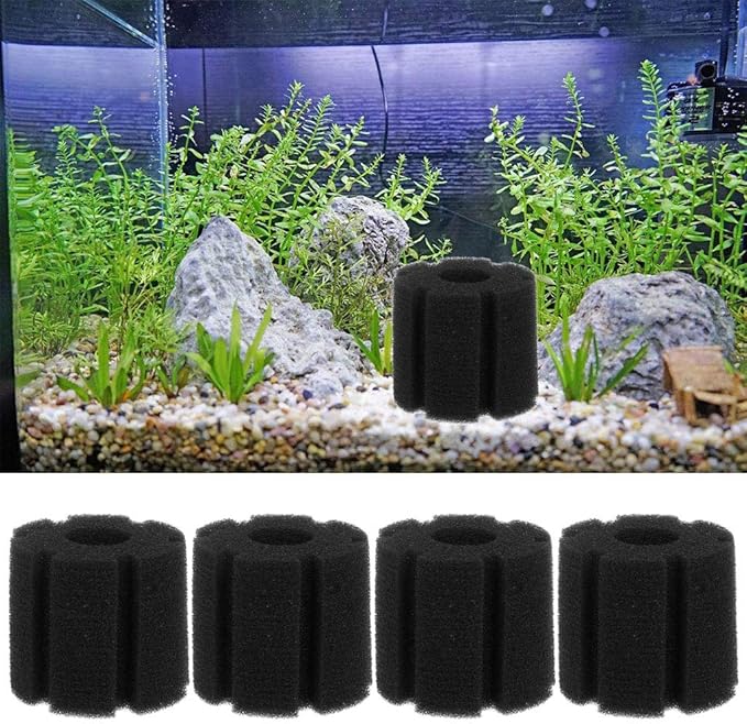 4 Pcs Aquarium Filter Sponges Replacement Media for Biological and Mechanical Aquariums Sponge for Water Bio Sponge Filter Media Pad Cut-to-fit Foam