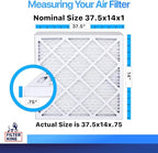 Filter King 37.5x14x1 Air Filter | 4-PACK | MERV 8 HVAC Pleated A/C Furnace Filters | MADE IN USA | Actual Size: 37.5 x 14 x .75"