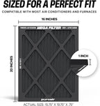PuroAir MegaFilter - 16x20x1 Air Filter MERV 13 Activated CarbonTech Defense - Heavy Duty 3 Layer Furnace Filters Allergens, Pollen, Dust, Pet Dander, Smoke, Odors - HVAC Air Filter 16x20x1 (4-Pack)