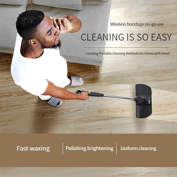 Cordless Electric Mop, 35dB Quiet Floor Cleaner with Dual Motor, Lightweight Spin Scrubber for Hardwood Tile Marble, Adjustable Handle, Rechargeable Polisher, Washable Pads，8 PCS Cleaning Cloths