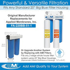Applied Membranes Inc. 2-Stage Whole-House Water Filter System, 1-Micron and 5-Micron 4.5-Inch by 20-Inch Filters