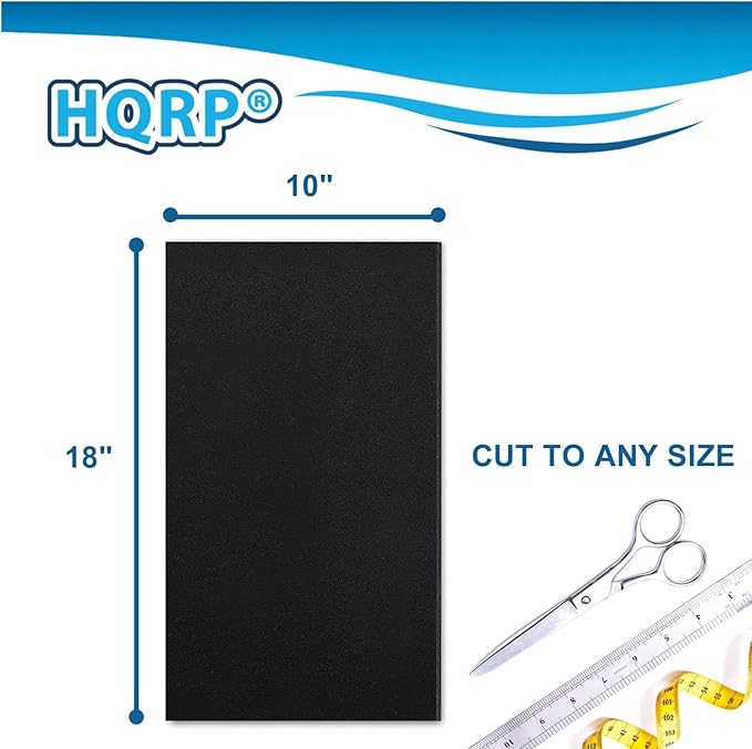 HQRP 4-Pack 18x10 Activated Carbon Filter Media Pad for Deep Blue Professional ADB41002 Carbon Pad Replacement (Cut to fit)