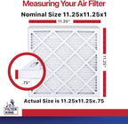 Filter King 11.25x11.25x1 Air Filter | 12-PACK | MERV 11 HVAC Pleated A/C Furnace Filters | MADE IN USA | Actual Size: 11.25 x 11.25 x .75"