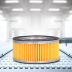 Eujgoov 5Pcs Air Compressor Intake Paper Filter Elements, 4.2x3x2in Piston Type Yellow Compressor Air Filter Replacement