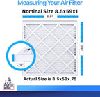 Filter King 8.5x59x1 Air Filter | 4-PACK | MERV 8 HVAC Pleated A/C Furnace Filters | MADE IN USA | Actual Size: 8.5 x 59 x .75"