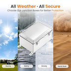 QILIPSU Waterproof Junction Box IP67 Outdoor Plastic Electrical Project Enclosure Weatherproof with Mounting Plate, Wall Brackets, Hinged Clear Cover 11.8"x7.9"x6.7" CC