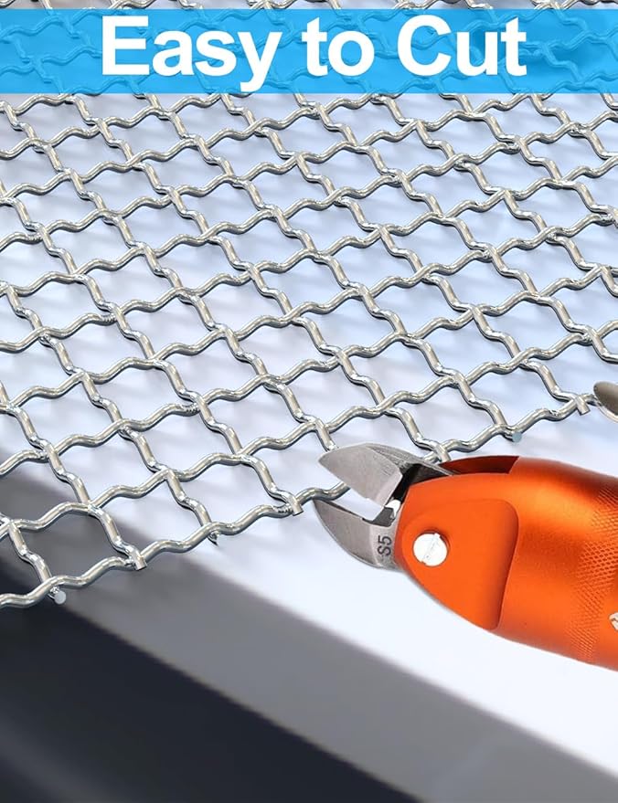 2Pack 5Mesh 10'' x 14'' Wire Mesh Screen, 304 Stainless Steel Anti-Rusted Mesh Screen, Sturdy Wire Diamaeter 0.7mm, Easy to Cut, Woven Sturdy Metal Mesh Sheets for Air Vent, DIY Project, Drainage