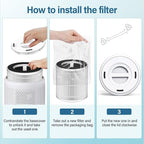 2 Pack B-D02L/M05 Replacement Filter Compatible with MOOKA B-D02L & M05, for VEWIOR B-D02U, for KOIOS B-D02L, for Tailulu D10 Air Purifier, H13 HEPA Filter for MOOKA B-D02L Replacement Filter