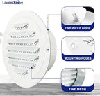 6 Inch White Soffit Vent Covers,LouanXpert Stainless Steel Round Air Vent Covers with Built-in Fine Mesh for Garage, Apartment,Office (150mm - 2PCS)