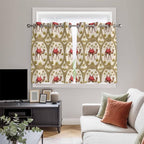 2 Panel Kitchen Cafe Curtains, Camels Palm Trees Sunlight Filtering Nature Air Through, Home Decor Window Covering Tier Curtains for Bedroom Living Room Desert Date Coconut Trees Leaves Cords Beige