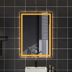 500 X800 mm Illuminated Backlit LED Bathroom Mirror, Wall Mounted Multifunction Bathroom Vanity Mirror with Lights and Demister Pad, Energy-Saving Illuminated Smart Mirror