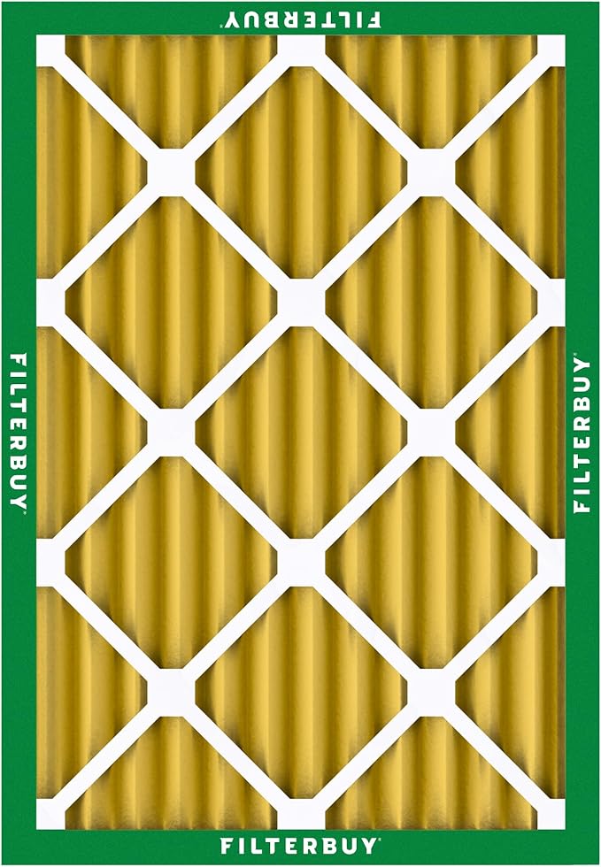 Filterbuy 16x20x2 Air Filter MERV 11 Superior Pet & Allergy Defense (5-Pack), Electrostatic Pleated HVAC AC Furnace Filters Replacement, Made in USA (Actual Size: 15.50 x 19.50 x 1.75)