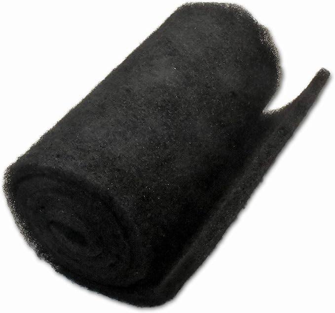 Black Coarse Filter Media, 1.25" Thick, 14" x 56" Roll, Perfect for Aquariums, Ponds or Water Gardens, Made in USA