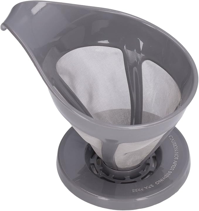 Coffee Strainer Stainless Steel Fine Mesh Pour Over Coffee Dripper Hand Drip Filter Cone for Home Office Travel Camping Portable Reusable Easy Clean Dishwasher Safe (Grey)