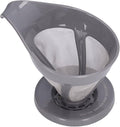 Coffee Strainer Stainless Steel Fine Mesh Pour Over Coffee Dripper Hand Drip Filter Cone for Home Office Travel Camping Portable Reusable Easy Clean Dishwasher Safe (Grey)