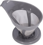 Coffee Strainer Stainless Steel Fine Mesh Pour Over Coffee Dripper Hand Drip Filter Cone for Home Office Travel Camping Portable Reusable Easy Clean Dishwasher Safe (Grey)
