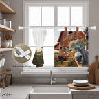 Farm Donkeys Kitchen Curtains 36 Inch Length, Small Window Curtains Tab Top, Farmhouse Barn Funny Animals Butterfly Light Filtering Short Window Treatments Tier Drapes 27.5"x36" 2 Panel