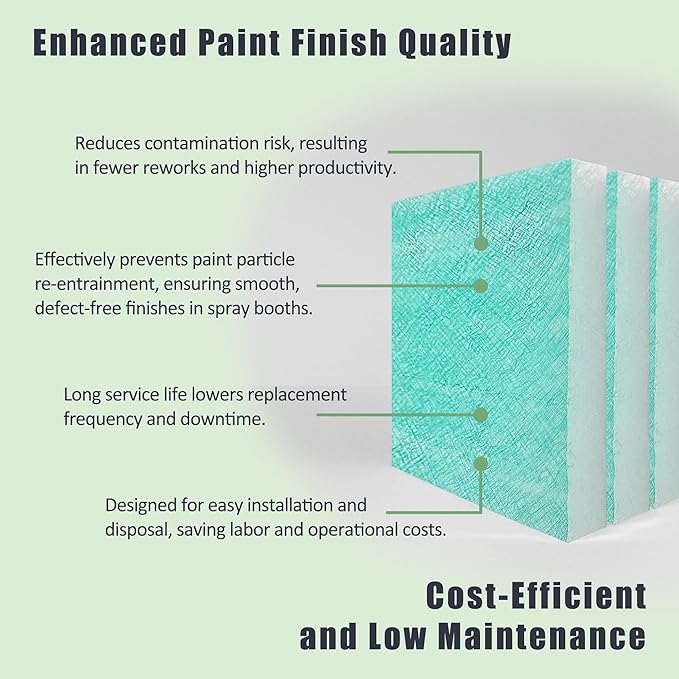 Spray Booth Air Filter Fiberglass Exhaust Green in Paint Booth 15g Green (20" x 25"(200/case))