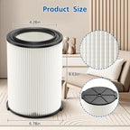 2-pack Standard Wet/dry Vac VF4000 Replacement Filter, Compatible with RIDGID Vacs 5-20 Gallons Vacuum Cleaner
