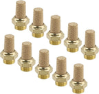Wealrit 10 PCS Pneumatic Exhaust Mufflers, 1/8" Male Thread Hex Copper Air Muffler Silencer, 0.87" Length Industrial Muffler Filter Air Line Fitting for Compressed Air Systems, Valves, Cylinders