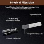 Cigarette Filters Color Plating 10pcs Cigarette Holder Reusable Clean Tar Tobacco Filter with Multi-Filtering for Standard Size Cigarettes Ø8mm,Slim Cigarettes Ø6mm and Ø5mm
