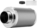 VIVOSUN 8 Inch Air Carbon Filter Smelliness Control with Australia Virgin Charcoal for Inline Duct Fan, Grow Tent,Pre-Filter Included, Reversible Flange 8"x 20"