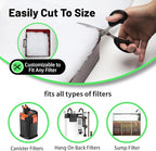 hygger 3/4'' Thick Aquarium Filter Floss 12"x 86" Poly Fiber Fish Tank Filter Media Water Polishing Filter Pad for Sump Canister Hang On Back Filter Cut to Size
