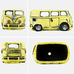 Cute Succulent Plants Planters, Small Planters with Drainage Hole, Flower Pots for Home Indoor Outdoor Garden Decoration (Yellow Bus)