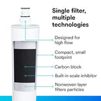 3M Water Filtration Replacement Cartridge for Commercial Ice Maker Machine HF20-S for High Flow Serie ICE120-S, Reduce Sediment, Microplastics, Chlorine Taste and Odor, Cyst, Inhibit Scale (Pack of 2)