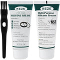 KEZE Food Grade Silicone Grease Pool Lube Tube O Rings Lubricant for Plumber Faucet Gasket Water Filter Rubber Seal Silicon Grease with Brush 1 oz 2-Pack