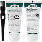 KEZE Food Grade Silicone Grease Pool Lube Tube O Rings Lubricant for Plumber Faucet Gasket Water Filter Rubber Seal Silicon Grease with Brush 1 oz 2-Pack