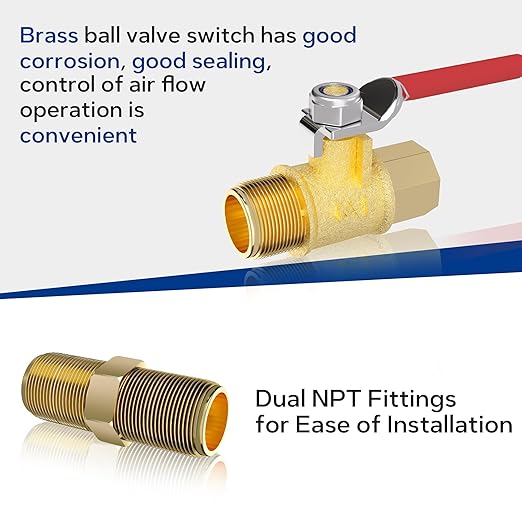 1/2'' NPT 5 Stage Air Dryer for Compressor,5 &0.5 &0.01 Micron Filter Cartridge Air Drying System,Double Desiccant Dryers & Air Regulator,Metal Bowl, Semi-Auto Drain,Industrial Grade-Black
