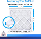 Filter King 17.5x28.5x1 Air Filter | 4-PACK | MERV 8 HVAC Pleated A/C Furnace Filters | MADE IN USA | Actual Size: 17.5 x 28.5 x .75"