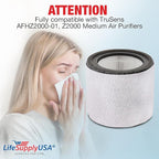 True HEPA + Carbon + Pre-Filter Replacement for AFHZ2000-01 | Fits TruSens Z-2000 Medium Air Purifier -360� 3-Stage - (2-Pack) by LifeSupplyUSA