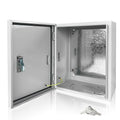 Electrical Box 12 x 10 x 6 Inch Indoor Outdoor Electrical Enclosure Box Steel Junction Box Wall Mounted Universal Electrical Project Box with Safety Locks and Mounting Plates