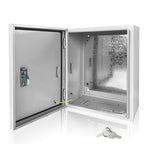Electrical Box 12 x 10 x 6 Inch Indoor Outdoor Electrical Enclosure Box Steel Junction Box Wall Mounted Universal Electrical Project Box with Safety Locks and Mounting Plates