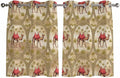 2 Panel Kitchen Cafe Curtains, Desert Camels Sunlight Filtering Nature Air Through, Home Decor Window Covering Tier Curtains for Bedroom Living Room Tropical Palm Trees Sand Cords Brown