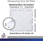 Filter King 19.5x22x1 Air Filter | 4-PACK | Carbon MERV 8 HVAC Pleated A/C Furnace Filters | MADE IN USA | Actual Size: 19.5 x 22 x .75"