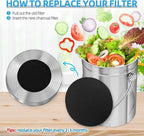 6 Pack Compost Filters for Countertop Bin, 6.7 Inch Charcoal Filters for Compost Bucket Bin, Home Kitchen Compost Bin Pail Filter Relpacement Refill Set
