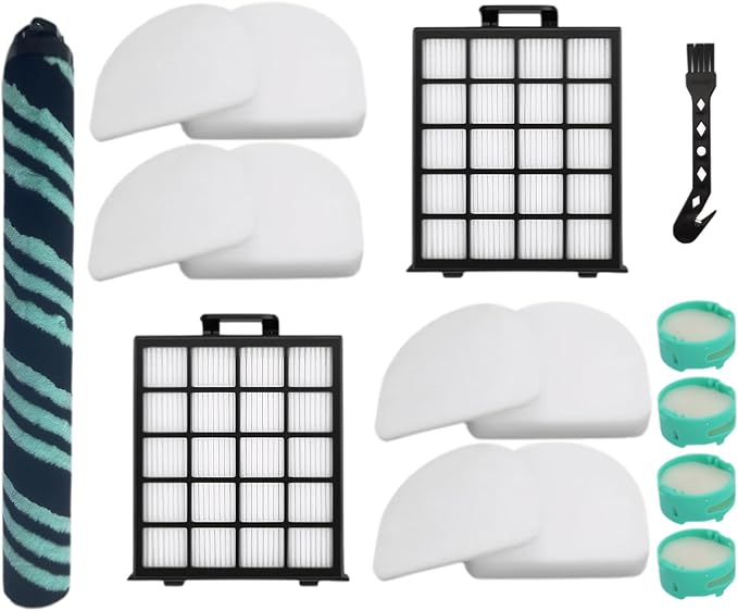 AZ4002 filter Compatible with shark detect pro/Shark Power Detect Upright Vacuum AZ4000 AZ4002 AZ4000C-2HEPA+4Foam&Felt Filters+1Cleaning Brush+4Odor Neutralizer Cartridge+1Main Brush (12pcs) (12 pcs)