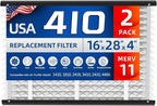 2 Pack, 410 Replacement Air Filter, Nominal Size: 16x25x4, Actual Size: 16.04"x27.91"x3.91" HVAC Furnace Filter, Compatible with AprilAire Models 1410, 1610, 2410, 2416, 3410, 4400, MERV 11