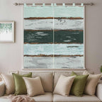 Blue Teal Bedroom Curtains 72 Inch Length, Window Curtains Tab Top, Vintage Wooden Retro Art Farmhouse Barns Light Filtering Window Treatments Drapes 52"x72" 2 Panel