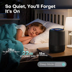 Air Purifiers for Office with H13 Quiet HEPA Filter Up to 1076 Ft² for Pet Family, Pollen, Smoke, Compact Air Cleaner with 3 Speeds, Timer, Aroma Quiet, 360°Intake, for Home Bedroom, Black