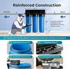 iSpring Whole House Water Filter System, Reduces Iron, Manganese, Chlorine, Sediment, Taste, and Odor, 3-Stage Iron Filter Whole House, Model: WGB32BM