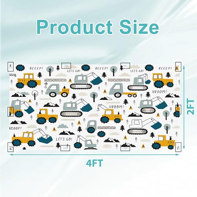 4 Pcs Fluorescent Light Covers for Ceiling Lights Construction Vehicle Excavators Trucks Mountains Decorative Magnets Light Filters for Office Home Classroom Must Haves 4’ x 2’