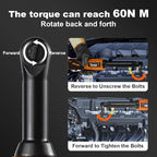 3/8" Cordless Electric Ratchet Wrench Set, 18V Power Ratchet Tool Kit With 2 Packs 2000mAh Battery And Charger, 45 FT-LBS Battery Powered Extended Wrench with LED Lights (18 V Extended Orange)