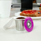 EZ-Cup Stainless Steel 1-Stream Reusable K Cup Coffee Pod for Keurig + 25 Disposable Paper Filters - Refillable Capsule Compatible with Keurig and Other Select Coffee Makers