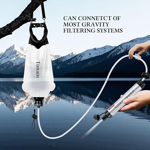 2 Pack Timain 4-Stage Filtration,High Flow Rate Water Filter Straw,Water Purifier Survival for Emergency Kits,Travel,Camping, Hiking,Fishing,Hunting (2)