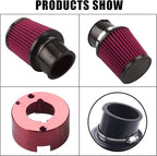 Air Filter Adapter Jet Kit for Predator 301cc 420cc 11hp 13hp 15hp GX340 GX390 389cc Stage 1 Mini Bike Parts Go Kart Golf Cart Lawnmower Water Pump Pressure Washer Generator OHV Engine (Red)